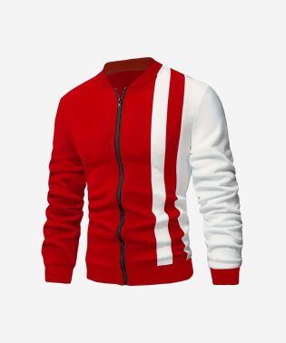 Men's Color Casual Baseball Collar Zipper Jacket